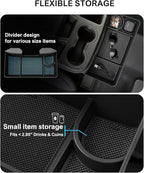 Center Console Hanging Organizer Box with Compartments Compatible with 2019-2026 Chevy Silverado/GMC Sierra 1500, 2020-2026 Silverado/Sierra 2500HD 3500HD Accessories (Split-Bench Folding Seat Only)