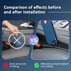 2Pack Leather Seat Gap Filler, Fill The Gap Between Seat and Console, Car Crevice Catcher Blocker Stop Things from Dropping, Universal Gap Stopper Crack Plug for Car SUV Truck (Black)
