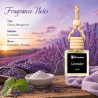 Gift Paradise® Lavender Car Air Freshener Set of 3 – 10 ml Hanging Diffusers, Calming Floral Scent, Long Lasting Aromatherapy Fragrance for Car, Home & Office – Magnetic Gift Box