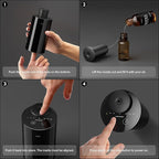 Airversa Waterless Essential Oil Diffuser Starter Kit with 2x20mL Hotel Fragrance Oils for Car Home Office, Cordless Battery Operated Scent Air Cool Mist Diffuser, Mist & Timers, AN6Kit-B Black
