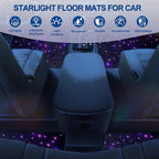 Starlight Floor Mats for Car, LED Fiber Optic Mats with App Control, Universal Fit - Waterproof Washable, Full Set Shiny Starry Sky Non-Slip Car Mat - USB Cable