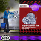 AIDEA Car Wash Mitt Microfiber, 2PK Scratch Free Lint-Free, Wheel Cleaner Mitts, Extra Plush Premium Microfiber Mitt Car Wash Brush, Regular Size 7.12''X10.14''