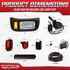 Deluxe Club Car DS 12V LED Headlight Tail Light Kit, Club Car Headlight Taillight Kit for 1993-UP DS Gas&Electric, Golf Cart Street Legal light Kit with Turn Signal Kit Horn Brake Pad Wire Harness