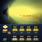 Nilight 2PCS 42W Flush Mount Amber LED Light Pods Upgraded Spot Flood Combo Beam Driving Light LED Work Light with 16AWG Wiring Harness Kit-2 Leads，2 Years Warranty