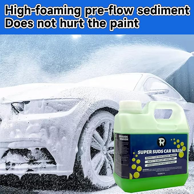Touchless Pre-Wash Soap,Car Foam Shampoo Hydrophobic SiO2 Sealant Spray | Water-Activated Coating, Safe Wax Ceramic Protection, Streak-Free Shine for Auto Detailing (4L Foam Car Shampoo)