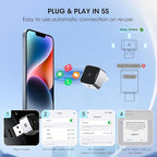 Wireless Carplay Adapter for iPhone, Convert Wired to Apple Carplay Wireless Adapter, Mini Size, Plug and Play, Connection Stable No Delay Car Play for iPhone (General Models)