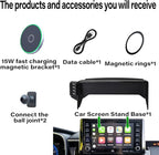 Wireless Charger Car Phone Holder for Toyota Corolla 2019-2026 / Corolla Cross 2022-2026 Accessories Apply to 8 Inch Screen Fixed Clip, 360° Rotation Cell Phone Mount