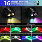 AMKI Dual Color 18W Twinkle&Meteor Starlight Headliner Kit 800pcs 0.03in 13.1ft+240pcs Pure White Shooting Star,Updated 2 in 1 Starlight Box RGBW Sound Activated Mode for Car Home Decor