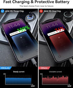 MRGLAS 90W USB C Car Charger Fast Charge, PD45W & QC45W, Flush Fit, Extra 3.3ft Type C Cable, All Metal, Cigarette Lighter USB Charger for iPhone 16 15 Samsung S25 S24 S23 Ultra Pixel 8/8Pro/7-Blue