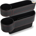 MORDEN MS 2 Pack Car Seat Gap Filler Organizer, Automotive Front Seat Storage with Cup Holder, Auto Console Side Extra Storage Boxes - Passenger & Driver Side