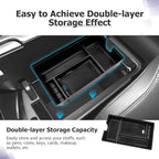LUWU 2025 2026 Lexus RX350 Center Console Organizer for 2023 2024 2025 2026 Lexus RX350/RX450/RX500 Accessories Armrest Console Storage Box Glove Organizer Tray ABS Material Black