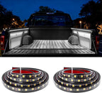 2Pcs 60-Inch Led Truck Bed Lights - Super Bright 2600LM 6000K White,IP67 Waterproof,with On/Off Switch & Fuse,Universal for Pickup/SUV/Van Bed Lighting