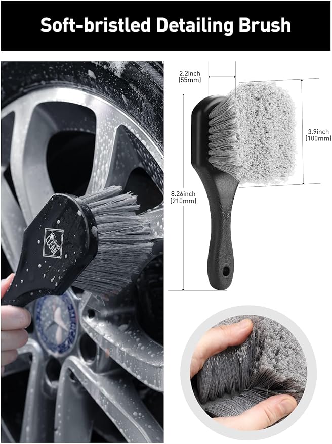 Fantasticlean Car Interior and Wheel Detailing Pro Set, Scratch-Free, Ultra-Soft Brushes and Microfiber Applicators