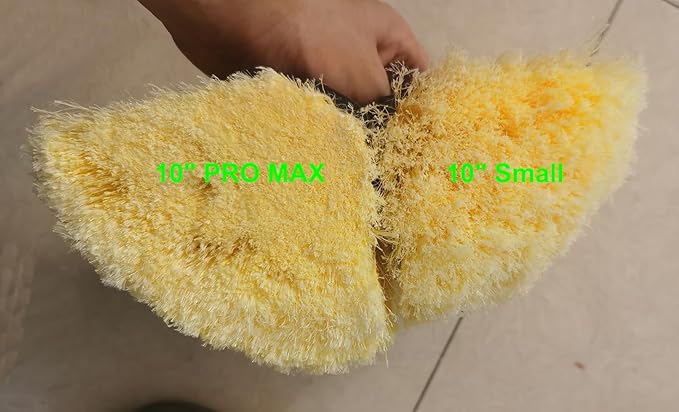 CARCAREZ 10" Car Wash Brush Head with Soft Bristle for Auto RV Truck Boat Camper Exterior Washing Cleaning, Yellow (1, 10" Small)