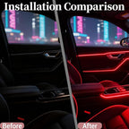 DIBMS APP Controlled 5-in-1 RGB 16 Million Color Options Interior Car LED Strip Lights, 236 inches Fiber Optic Ambient Lighting Kit with Music Mode, Universal Fit for Cars, Trucks, SUV Dashboard