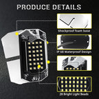 16 Pods Full Angle Pure White LED Rock Lights with Extension Wires, IP68 Waterproof 6500K 28 LEDs Super Bright White Neon Underglow Kit for Trucks Trailer Offroad Pickup Boat RV SUV UTV ATV