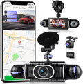360° Dash Cam Front/Rear/Inside/Side 4-Channel Dash Camera FHD 2K+1080P×3 Car Dash Cam with WiFi, APP Control, 128GB SD Card Included, 8 IR Night Vision, G-Sensor, 24/7 Parking Mode