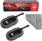 Car Detailing Kit, Interior Cleaning Brush & Microfiber Towel Set, Scratch Free Extra Soft Duster for Car Interior Exterior, Gifts for Men Women - 3 Packs - Grey