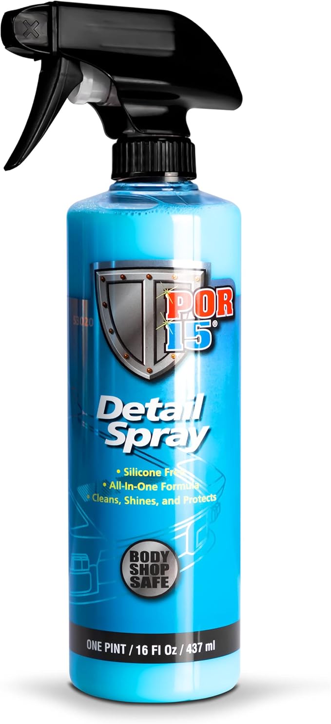 POR-15 Detail Spray - 16 fl. Oz - Quick Waterless Detailer Spray | Silicone Free Body Shop Safe Formula | Polish & Protect