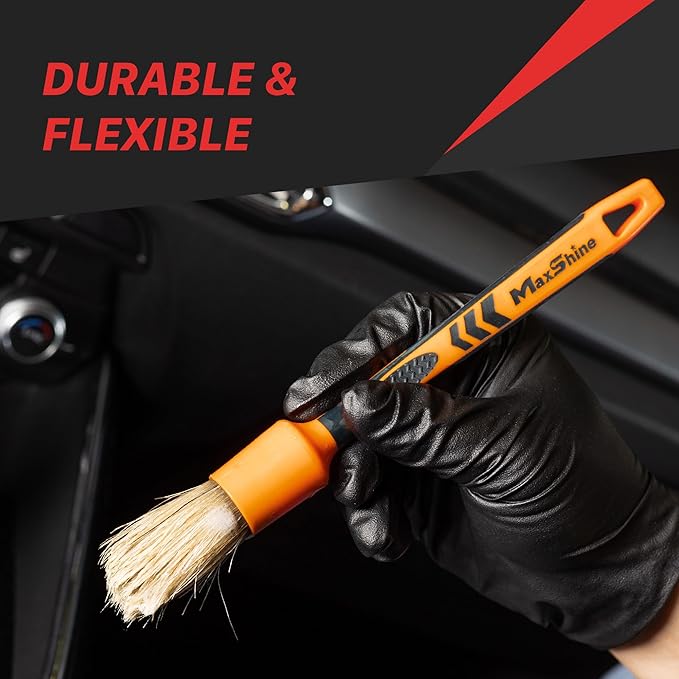 Maxshine Small #10 Universal Detailing Brush – Classic Boar’s Hair Bristles, Soft & Durable – Professional Brush for Interior, Exterior, Leather, Engine Bay & Wheels