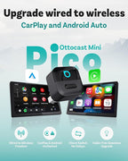 OTTOCAST Mini Pico 2026 Wireless CarPlay Adapter for iPhone & Android – Plug and Play Android Auto Adapter, Fast Connection, Small & Space-Saving