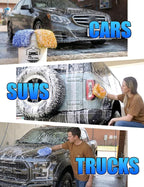 2Pack Premium Microfiber Car Wash Mitt, 10 x 8 Inches, Car Sponge Wrapped in Soft, Machine Washable (Blue & Orange)