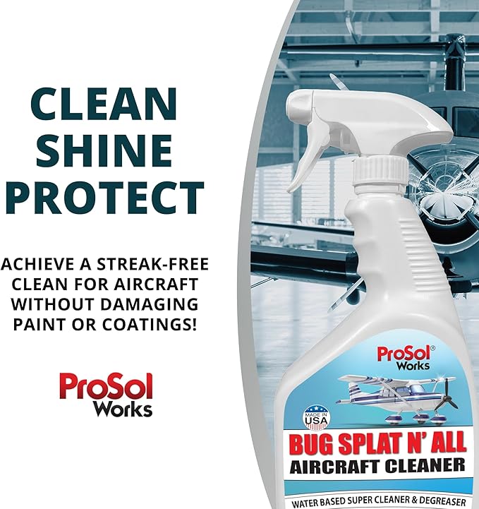 Bug Splat N' All Aircraft Cleaner 32 fl oz - All Purpose Cleaner that Removes Grease, Oil, Bug Splatter, Grime, & Dirt - Cleaner Spray for Aircraft Metals, Paints, & Coatings - Safe on All Surfaces
