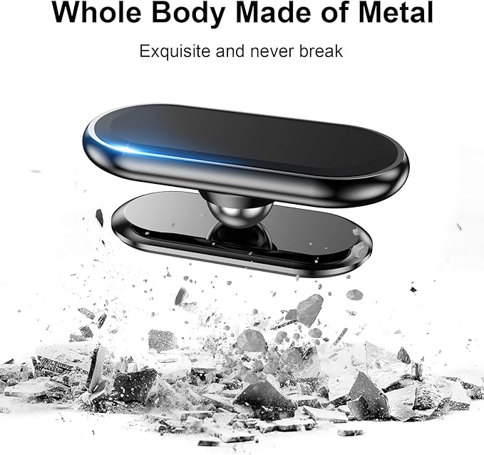 【2-Pack】 Magnetic Phone Holder for car, [ Super Strong Magnet ] [ with 4 Metal Plate ] Cell Phone carmount for iPhone Magnetic [ 360° Rotation ] Universal Dashboard Adhesive Car Magnetic Phone Mount