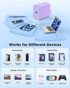 45W iPhone 17 16 15 Pro Max Charger Fast Charging 6FT/10 FT/10FT, Super Fast USB C Charger Block with Extra Long Type C Charging Cable,PD Quick Adapter 3.0 for iPhone 16 15/16e 15Pro/16 15 Plus-Purple