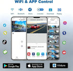 Dash Cam Front and Rear, 4K+1080P Dash Camera for Cars, 7Track Dual Car Camera with WiFi/APP Control, 64GB Card, 3.19" IPS Screen, WiFi, HDR, Night Vision, Parking Mode, Loop Recording