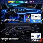 5 in 1 Car Led Strip Lights with App Control, RGB Colors Interior Car Lights, Ambient Led Lighting Kit, 4 Light Flashing Modes, USB Neon Accessories for Doors, Center Console