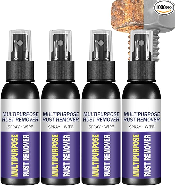 Multipurpose Rust Remover Spray, Rust Stain Powder Eraser for Cast Iron, Treatment for Metal, Iron Remover Car Detailing, Car Maintenance Cleaning Dissolver (4)