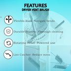 2-Pack Dryer Vent Cleaner Kit - Long Flexible Dryer Lint Brush & Refrigerator Coil Cleaner - Multi-Use Radiator Brush & Lint Trap Cleaning Tool for Fire Prevention