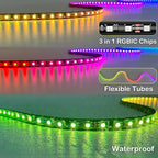 6PCS Golf Cart Underglow LED Light Kit with Built-in 12V-80V Reducer & Canopy Lights, APP & Remote Control, Sound Active Music Sync, IP67 Waterproof, Battery Drain Protect, for EZGO Yamaha Club Car