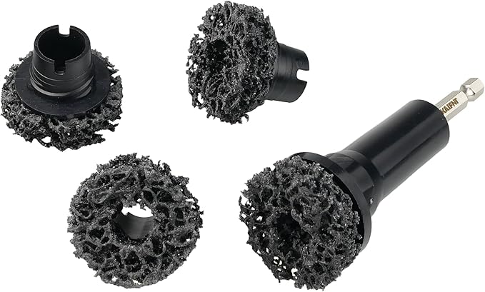 K234 Wheel Hub Resurfacing Kit, Brake Surface and Stud Cleaner, 1/4-Inch Hex Drive, 4 Pads