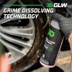 3D Wheel & Tire Cleaner - 1 Gallon Deep Cleaning All-in-One Formula | Removes Brake Dust, Grime, Tire Browning | Safe on All Wheels | DIY Car Detailing