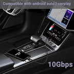 2-in-1 Android Auto USB C Cable 1.5ft[2Pack], USB-C 240W Fast Charging 10Gbps Superspeed Data Transfer Cable, Compatible with iPhone 16 15 Pro Max, Galaxy S23, Pixel 9 Pro XL
