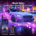 2 Pack Car LED Lights Interior, Ambient Lighting Car with Smart APP Control, Multicolor Interior LED Lights with Music Mode for Truck Jeep SUV, DC 12V