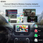 Wireless Carplay Adapter for iPhone, Convert Wired to Apple Carplay Wireless Adapter, Mini Size, Plug and Play, Connection Stable No Delay Car Play for Toyota Specific Models