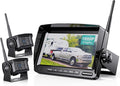 ZEROXCLUB Digital Wireless Backup Camera System Kit, IP69K Waterproof Wireless 2 Rear View Camera + 7’’ LCD Dual Split Monitor for RV/Truck/Bus/Camper/Trailer (WX02)