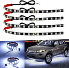 12v led Strip Lights 12" Connectable White Led Light Strips for Cars Motorcycle Golf Cart Boat Marine Waterproof 12V Led Light Strip, 4Pack