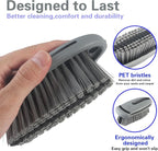 Carpet Cleaning Brush & Upholstery Brush Set, Hard Bristle Carpet Scrub Brush, Rug Brush, Couch Cleaner Brush, Fabric/Leather Detail Brush for Car, Home & Outdoor Furniture (Grey)