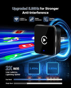 2025 Upgraded Apple Car Play Wireless Adapter for iPhone - Factory Wired CarPlay to Wireless, Auto-Reconnect, Plug & Play for iOS 10+ (iPhone 6+), Fast Stable Connection, Mini Design for Cars 2016+
