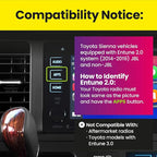Wireless/Wired Adapter for CarPlay Android Auto Compatible with Toyota Sienna 2014-2019 Entune 2.0 High Definition Audio High Screen Resolution.