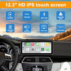 12.3 Inch Linux Car Touch Display Screen for Mercedes Benz 2012-2015 C A CLA GLA Class W204 W176 C117 X156 NTG4.5/4.7 System, Support iOS 26 CarPlay Android Auto Mirror Link