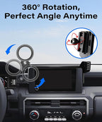 Car Phone Holder for Toyota Tacoma 2024 2025 2026 Accessories Apply to 8 Inch Touch Screen Fixed Clip MagSafe Passenger Cell Phone Mount Handsfree 360° Rotation