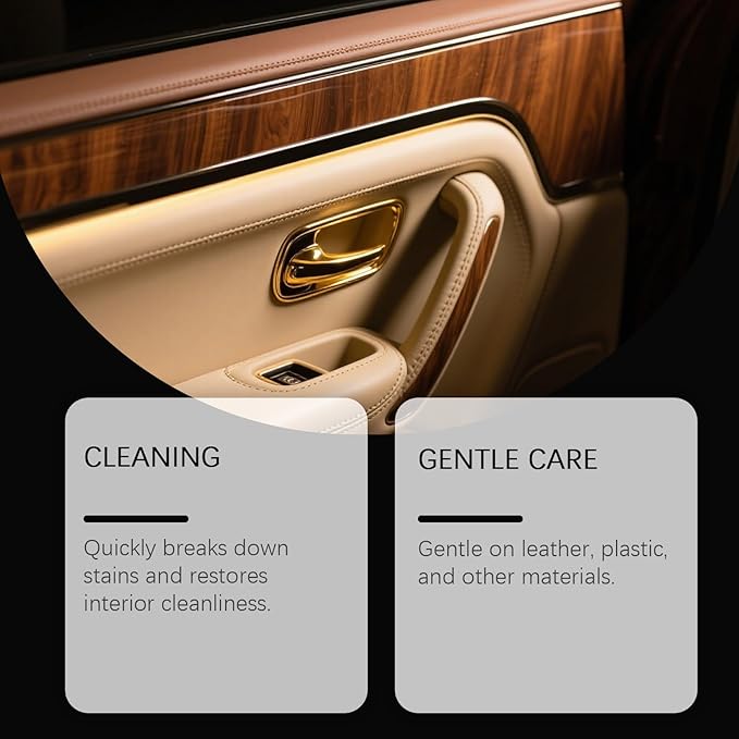 Multipurpose Interior Car Cleaner, Car Cleaning Kit, Upholstery Cleaner for Leather, Vinyl, Dashboard, Removes Dirt, Grease and Stains, Restores Gloss, Refreshed Scent (1Pcs)
