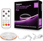 Tatazone 32.8ft Pink COB Led Strip Lights with RF Remote, Dimmable Bright Adhesive Indoor Led COB Light Strip for Cabinet, Painting, Room, Bed
