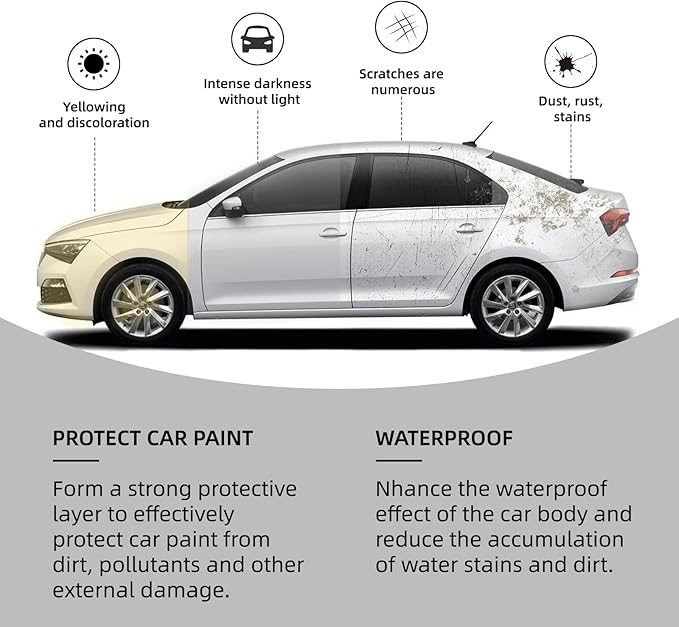 Titanium Ceramic Car Wax,Professional Paint Protection, Waterproof Formula with Graphene, Brazil Wax, Long-Lasting Paint Protection for All Vehicle Types