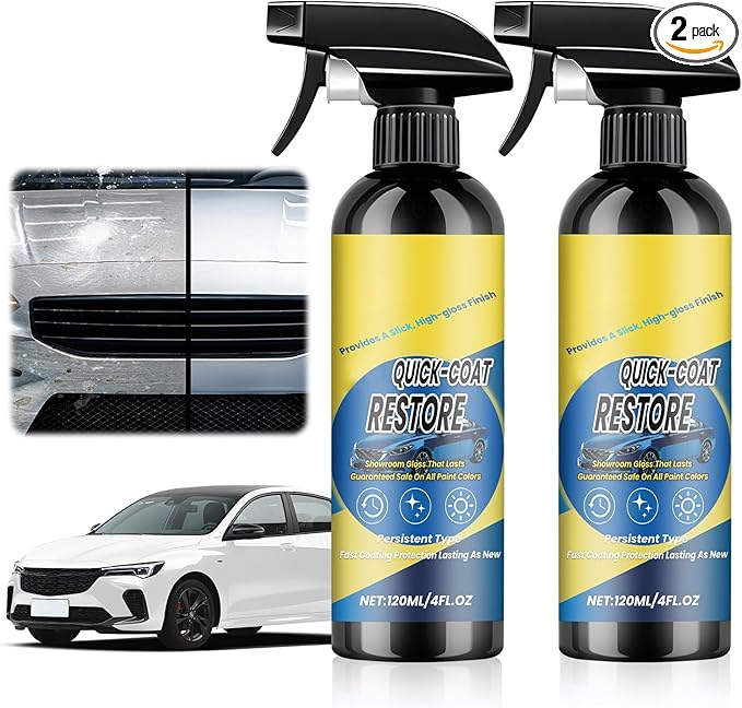 2Pcs Nano Quick Coat Restore Coating Spray,2026 New Advanced Automobile Quick-Acting Coating Agent,Quick Effect CoatingAgent Spray with Waterless Wash Polish & Paint Protection Long-Lasting Car